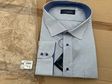 Jonathon Charles Men's L/S Shirt Blue Stripe XL / 23" Soft Cotton New rrp  45