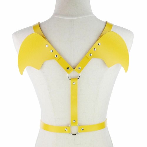 Gothic Taille Schulter Cosplays Leder Harness Fledermaus Flügel Punk Bondage Neckholder - Bild 11 von 14