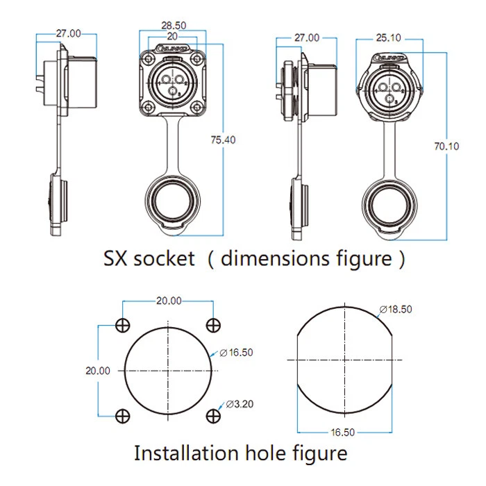 8 Pin M16 Size Power Circular Connector Panel Mount Male Socket Waterproof - Image 3 of 4