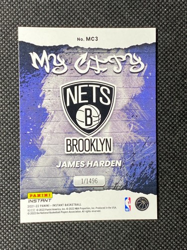 2021-22 Panini Instant MY CITY James Harden /1496 #MC3 Reti - Foto 2 di 2