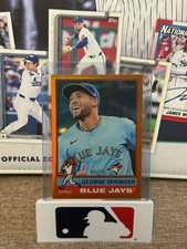 2025 Topps Heritage George Springer Orange #03/25 Toronto Blue Jays Card