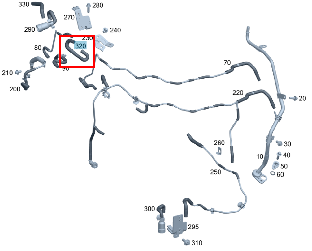 MERCEDES-BENZ GLE W167 Engine Vacuum Line A6540702332 GENUINE for  