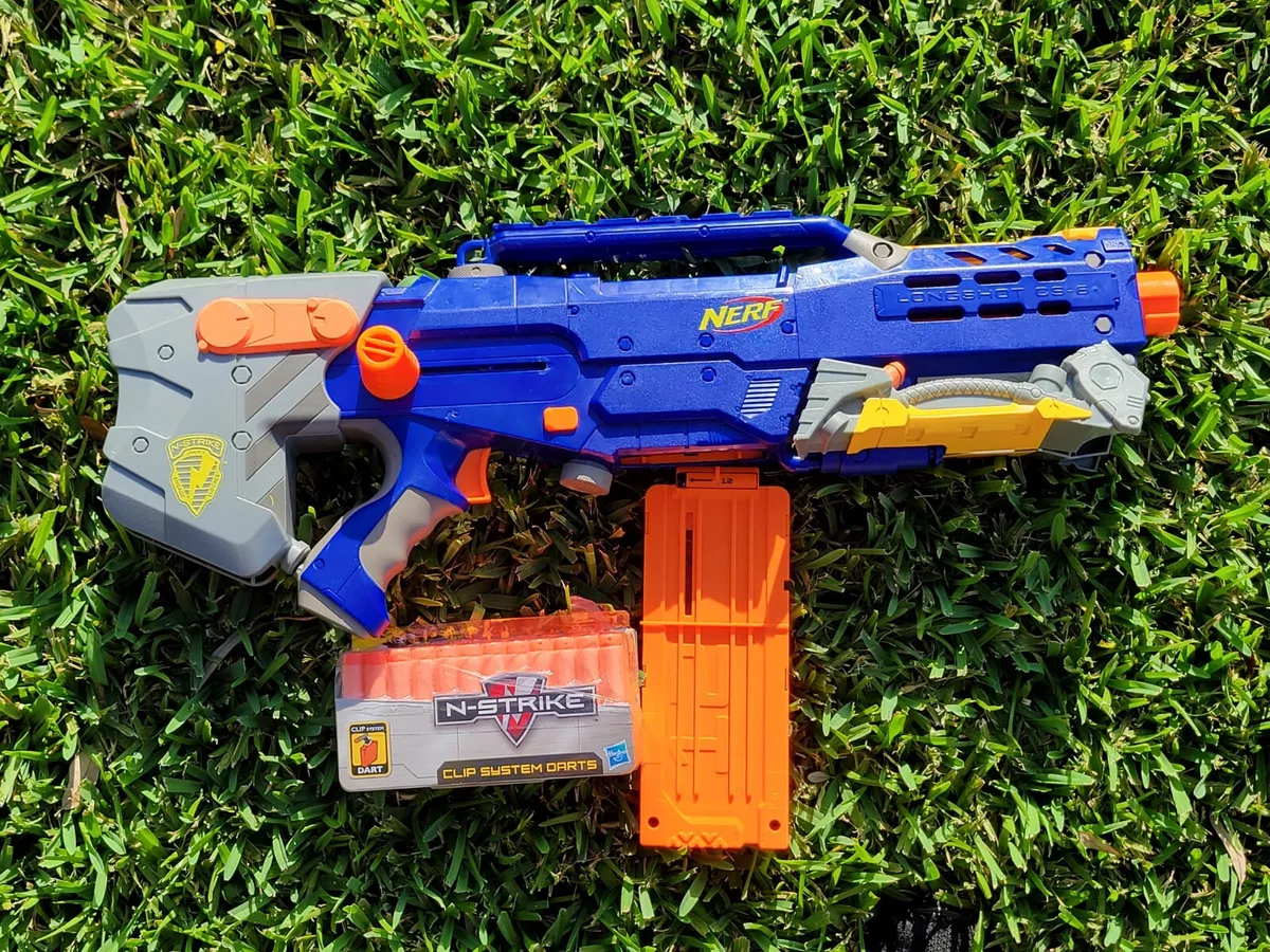 Nerf N-Strike - Longshot CS-6 Sniper Rifle Blaster Gun - Hasbro - Tested &  Works