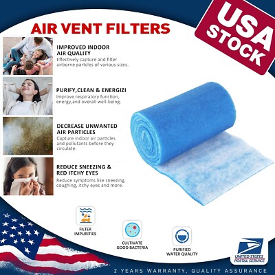 12-FEET Premium Aquarium Pond Filter Floss Easy Cut to fit&Clean Clear Water