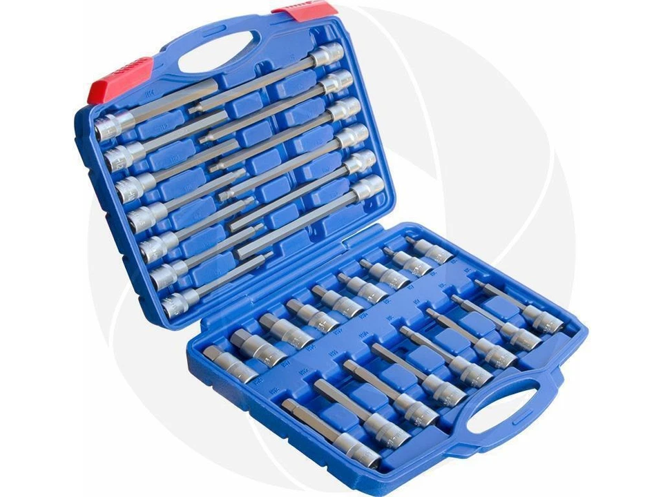 30 Piece Hexagonal 1/2 Spinner Socket Set H5-H19 Extra Long And Extra Short Bits - Image 2 of 4