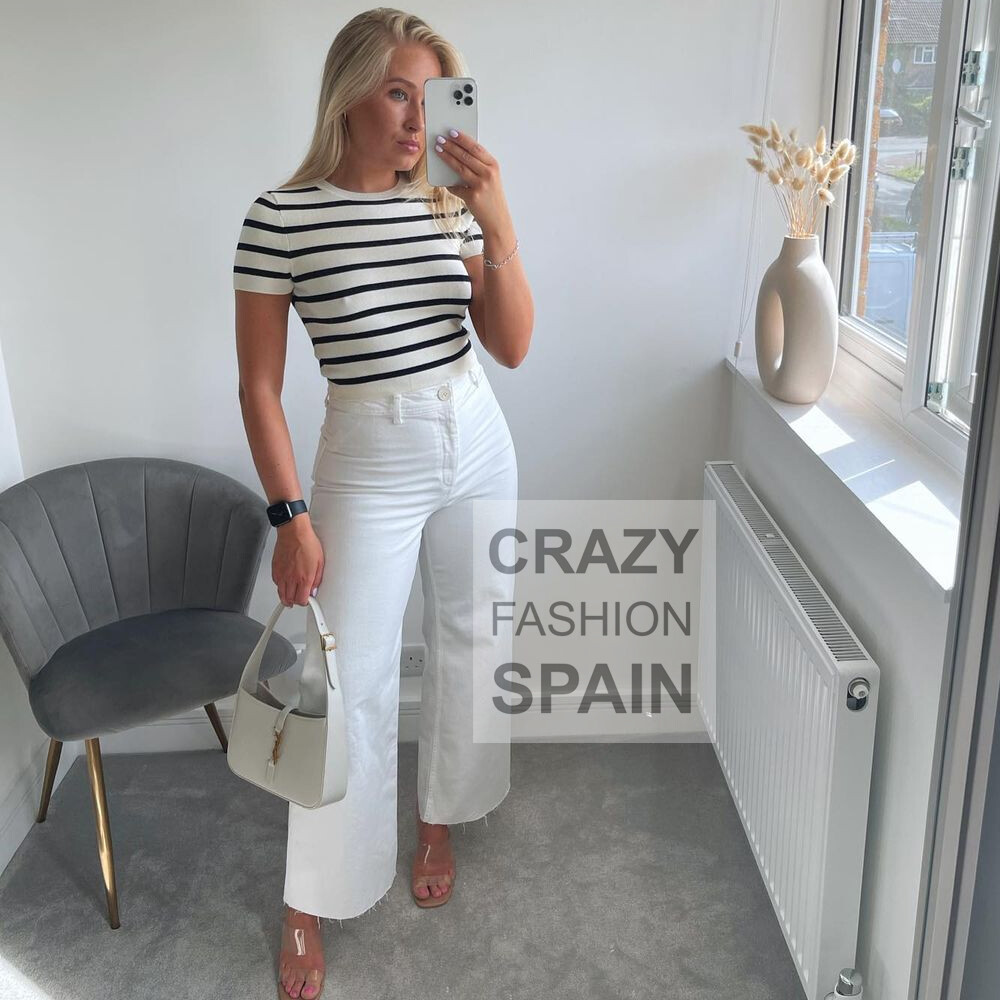 ZARA WOMAN NWT SS22 ATRIPED BASIC CROPPED KNIT TOP ALL SIZES 3519/025 | eBay