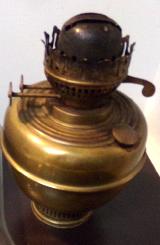 Antique Duplex Brass Oil Lamp Double Wick Made in England