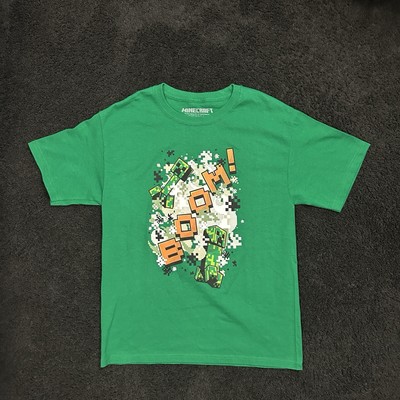2022 Green and Orange Minecraft Creeper  BOOM   Youth Large 