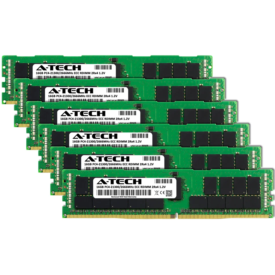 A-Tech 96GB 6x 16GB 2Rx4 PC4-21300R DDR4 2666MHz ECC REG RDIMM Server Memory RAM - Image 2 of 4