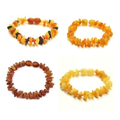 Natural Baltic Amber Raw Unpolished Beads Bracelet Honey Color