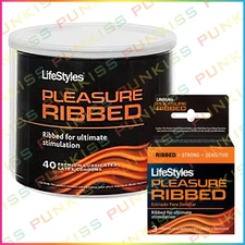 LifeStyles Pleasure Ribbed Stimulating Condoms💋Premium Quality Latex Lubricated