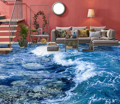 3D Schön Blau Wasser Q2560 Fußboden Wandbild Fototapete Tapete Familie Luna 2024