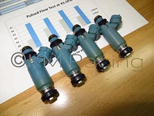 4x Subaru WRX 02-05 Light Blue Fuel Injectors: 440cc - Flow Tested & Cleaned