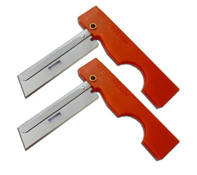 DERMA-SAFE Derma Safe Folding Razor Knife 2 pack Orange for SERE Survival Tool Kit Blade
