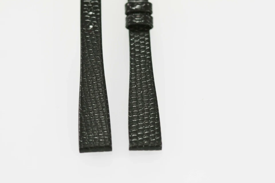 Wittnauer pulseira de relógio feminina de substituição de fábrica couro de lagarto preto ouro 12 mm - Imagem 2 de 3