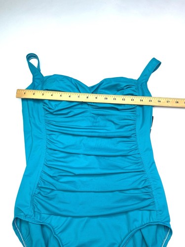 Neu mit Etikett Trimshaper blauer Badeanzug gerafft geformt Cup verstellbar Größe 14 - Bild 3 von 11