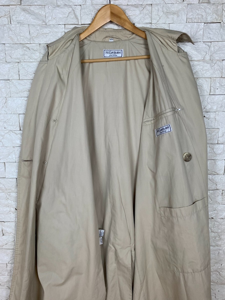 Vintage 90s YSL Yves Saint Laurent Double Breasted Trench sz Vintage 90s YSL Yves Saint Laurent Double Breasted Trench sz