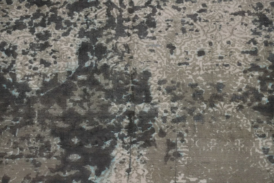 Abstract Transitional Distressed Gabbeh Area Rug 8x9 Hand-knotte Oriental Carpet - Image 4 of 4