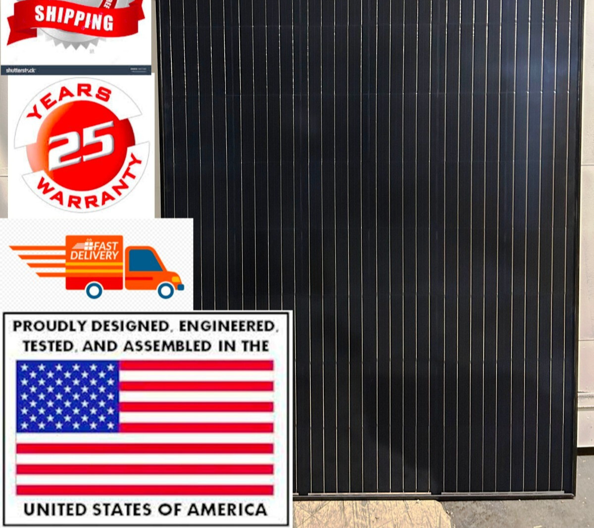 10~NEW  350/437 W BIFACAL SOLAR PANEL 24 V  AMERICAN MADE 22