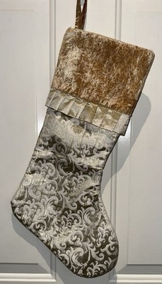 Gold Christmas Stocking By Valery Madelyn 21  EUC