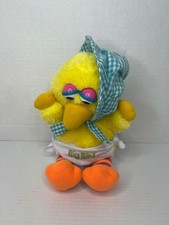 Vintage Sesame Street Hasbro Softies Baby Big Bird Plush with Bonnet and Diaper