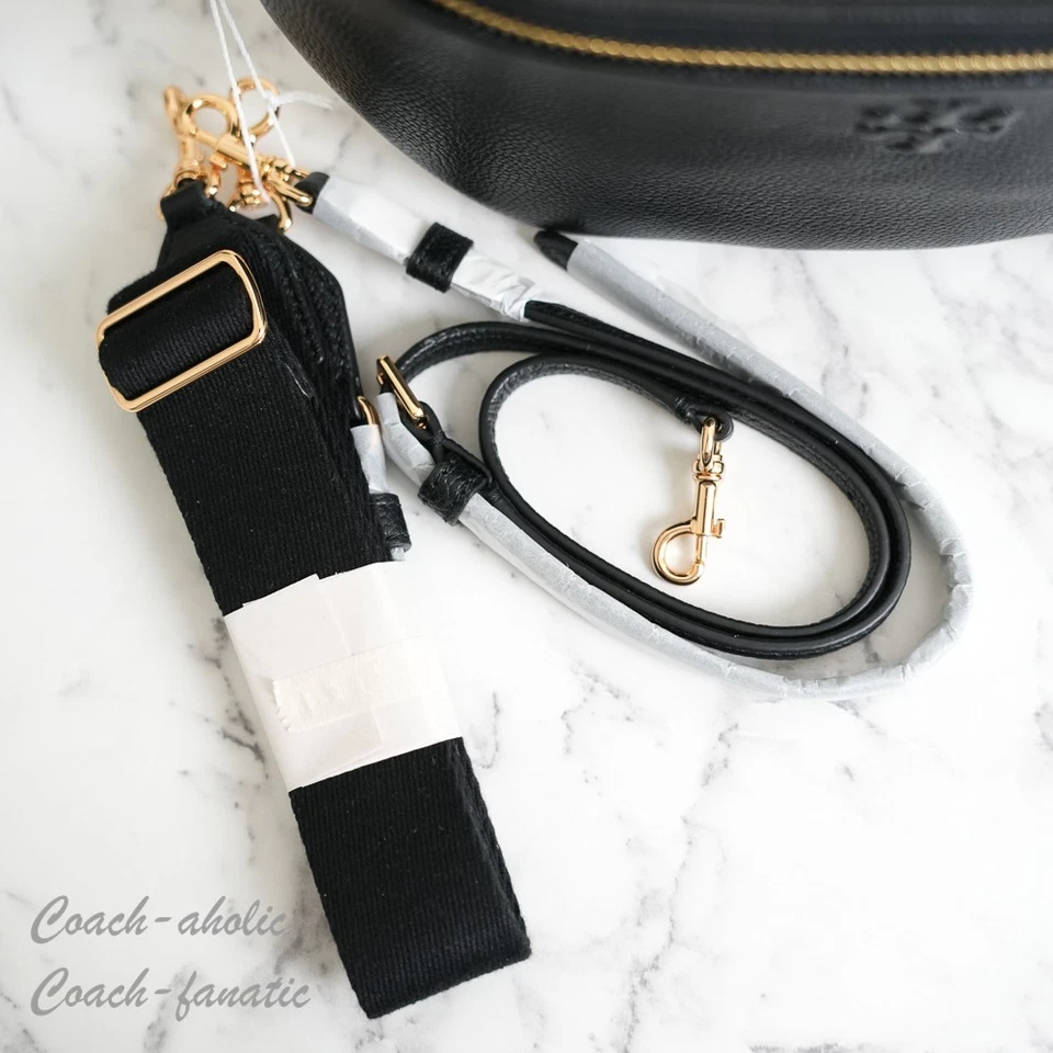 Riñonera Tory Burch Thea de cuero granulado negro 165917 nueva con etiquetas Foto 3 de 4