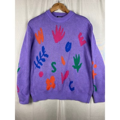 WESC - Sweden Purple Sweater Abstract Unisex Men s sz Medium Women s sz Large 