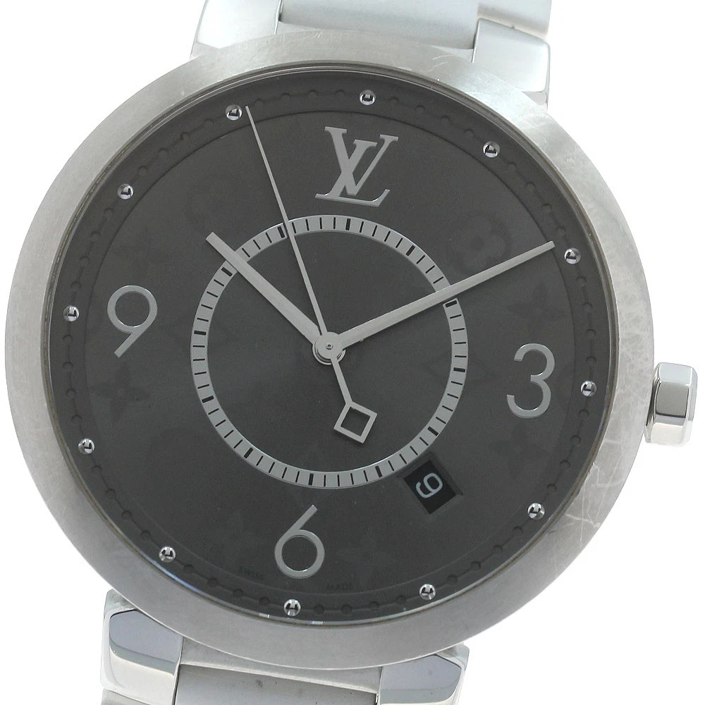LOUIS VUITTON（LV） Orologio Uomo LOUIS VUITTON Tambour Slim Eclipse Q1DM0 Quadrante Argento Quarzo_872801