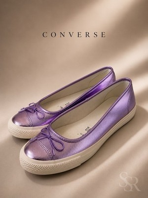Converse All Star Dainty Ballerina Metallic Purple Ballet Flats Sneakers NWOB 9M