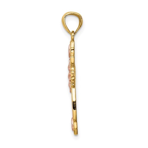 14K Two-Tone Cross Pendant Perfect Gift for Her - Picture 2 of 4