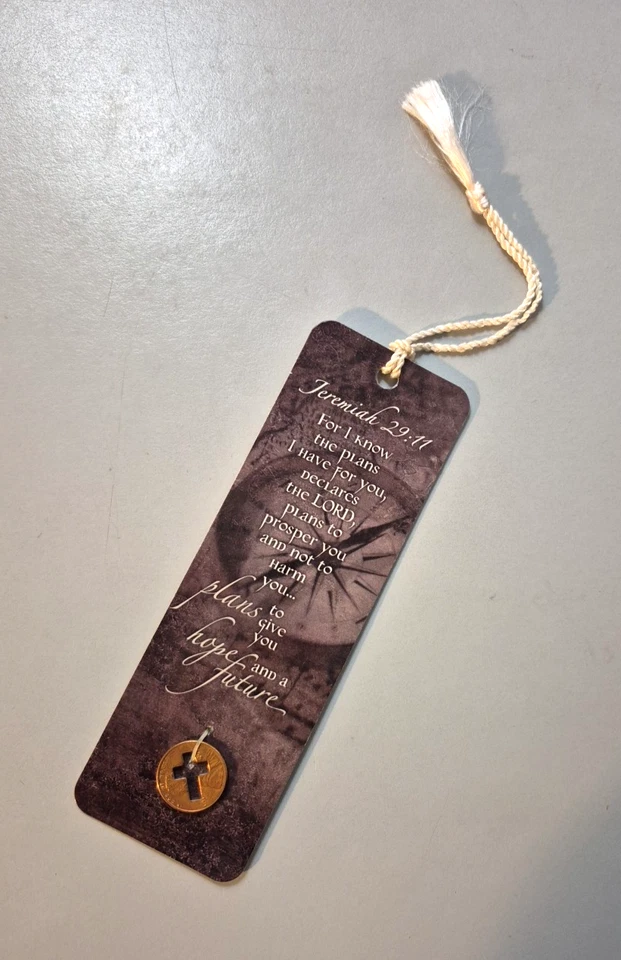 Vintage Dicksons Bookmark Penny Cross Christian Bible Verse Jeremiah 29:11 Foto 2 de 4