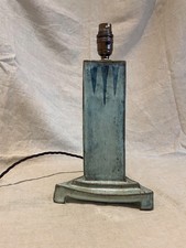 Image of Handmade glazed blue ceramic table lamp PAT tested