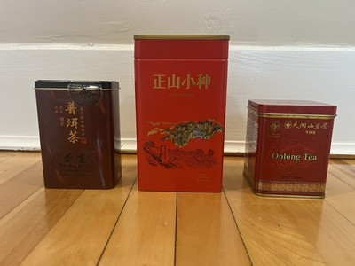 3 Empty Chinese Tea Tins