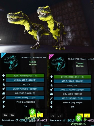 Rex Clone Pair 1713% Melee ASA🔥Top Stats Color Free Saddle Survival Ascended - Bild 8 von 28