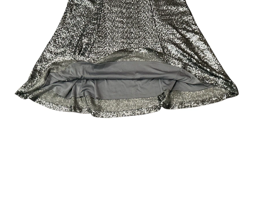 Nueva Maxi Falda Lane Bryant Lentejuelas Forrada Plateada Vacaciones 14 Acampanada Minorista $118 Foto 4 de 4