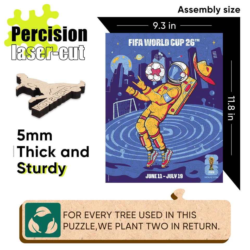 Rompecabezas de madera de 200 piezas con licencia oficial Copa Mundial de la FIFA 26™ | Arte de Houston Foto 4 de 4