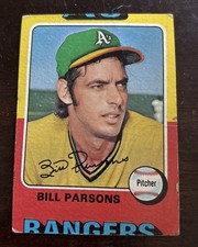 1975 Topps - Oakland A's Bill Parsons  Wrong Cut Error Card