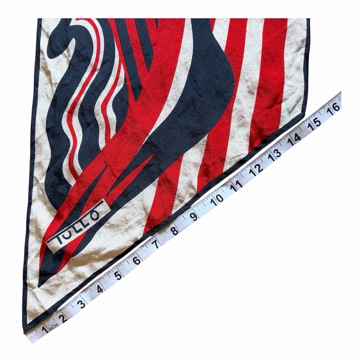 VTG Silk Scarf Neck Wrap Tullo 60s 70s Pop Art Re… - image 10