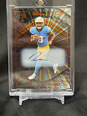 2025 Panini Black Omarion Hampton #103 citrine (AU, RC) /25 Los Angeles Chargers