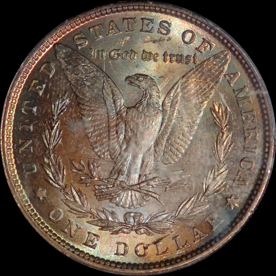 PCGS MS64 1880 Morgan Silver Dollar nicely toned both side - Image 4 of 4