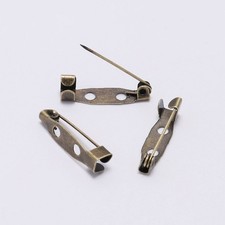 120Pcs Safety Bar Pin 25mm Brooch Clasp Pins with Hole for DIY Craft Bronze Tone