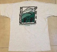 Vtg 90s Pikes Peak Environmental Camp Faded Shirt XL Colorado Nature Ski Grunge