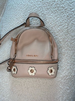 Michael Kors Light Pink Monogram Mini Backpack Michael Kors Soft Pink Mini Leather Rhea Zip Convertible  main image 3