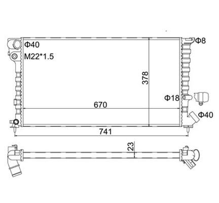 ENGINE COOLING RADIATOR HART 601 388 H NEW OE REPLACEMENT - Picture 2 of 5
