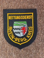 Ärmelabzeichen Feuerwehr Rettungsdienst  Rheinisch Bergischer Kreis gold Patch