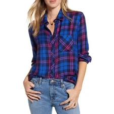 Md Rails Hunter Shirt Plaid Raspberry Royal Black Soft Gorpcore Granola Girl 
