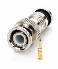 50PCS BNC Male to RG59 Compression Coax Connectors CCTV Security Camera Lot
