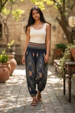 Bangkok Harem Pants Peacock Floral One Size