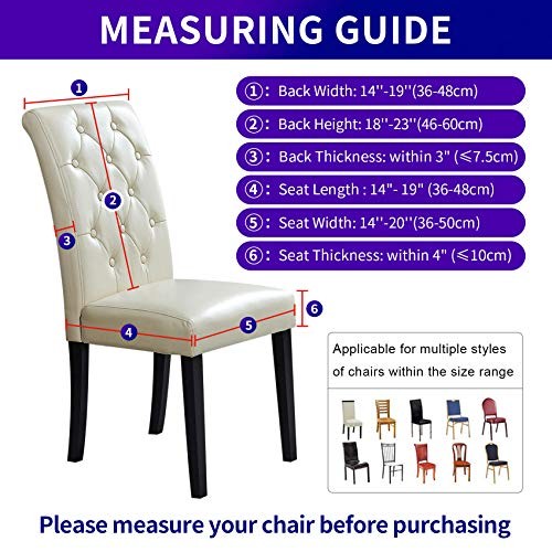 Stretch Chair Covers for Dining Room Set of 6, Removable Washable 6 pack Gold - Picture 7 of 8