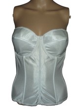 Dominique Bra Bustier 36D White 8950 Strapless Satin Longline Bridal